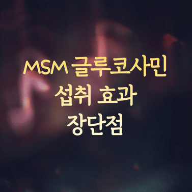 MSM 글루코사민 동시 섭취 효과와 장단점 분석 가이드 1 MSM 글루코사민 동시 섭취 효과와 장단점 분석 가이드