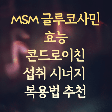 MSM 글루코사민 효능과 콘드로이친 섭취 시너지 (복용법 및 추천 꿀팁) 1 MSM 글루코사민 효능과 콘드로이친 섭취 시너지 (복용법 및 추천 꿀팁)